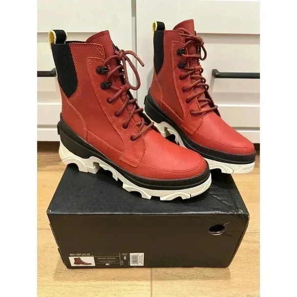 Sorel Brex Boot Lace WP [Warp Red/Black] For Women - Picture 1 of 6